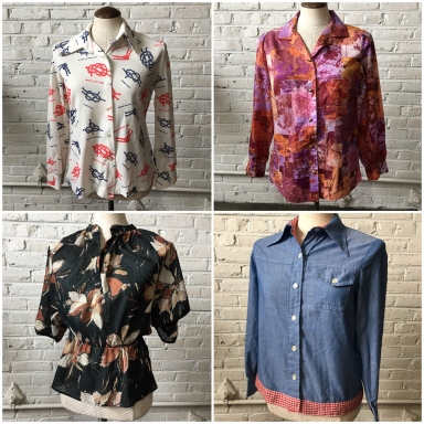 1970s women vintage Blouse mix by the bundle